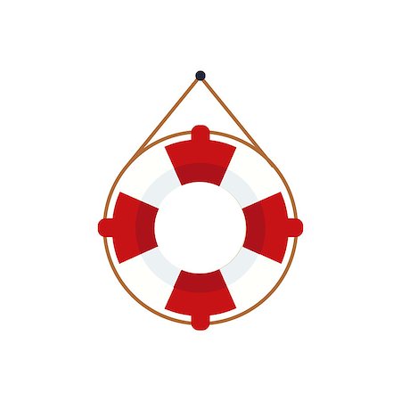 Life Preserver For The Boat Cartoon Simple Style Colorful Isolated Flat Vector Illustration On White Background Stock Photo - Budget Royalty-Free & Subscription, Code: 400-08556041