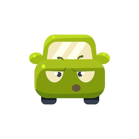 simsearch:400-08554549,k - Arguing Green Car Emoji Cute Childish Style Character Flat Isolated Vector Icon Fotografie stock - Microstock e Abbonamento, Codice: 400-08556059