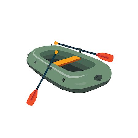 Inflatable Boat With Peddles Cartoon Simple Style Colorful Isolated Flat Vector Illustration On White Background Stock Photo - Budget Royalty-Free & Subscription, Code: 400-08556050