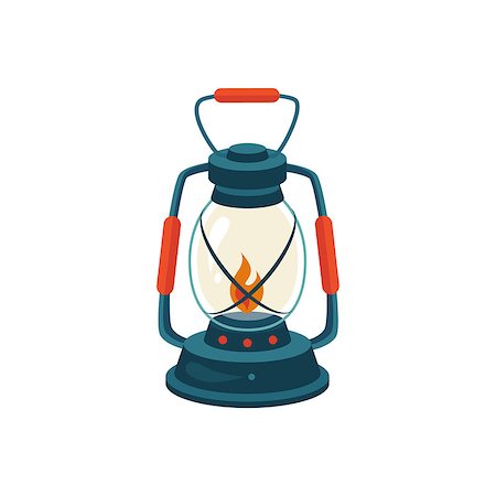 Cerosene Glass Lamp Cartoon Simple Style Colorful Isolated Flat Vector Illustration On White Background Stock Photo - Budget Royalty-Free & Subscription, Code: 400-08556052