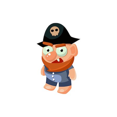 Pirate Colorful Vector Icon In Childish Toy Style Design Isolated On White Background Stock Photo - Budget Royalty-Free & Subscription, Code: 400-08556150