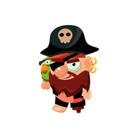 Pirate Captain Colorful Vector Icon In Childish Toy Style Design Isolated On White Background Stock Photo - Budget Royalty-Free & Subscription, Code: 400-08556151