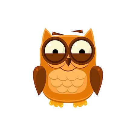 simsearch:400-08557247,k - Giggly Brown Owl Adorable Emoji Flat Vector Caroon Style Isolated Icon Stock Photo - Budget Royalty-Free & Subscription, Code: 400-08556386