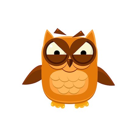 simsearch:400-08557247,k - Furious Brown Owl Adorable Emoji Flat Vector Caroon Style Isolated Icon Stock Photo - Budget Royalty-Free & Subscription, Code: 400-08556389