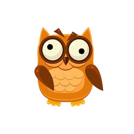 simsearch:400-08557247,k - Crazy Brown Owl Adorable Emoji Flat Vector Caroon Style Isolated Icon Stock Photo - Budget Royalty-Free & Subscription, Code: 400-08556391