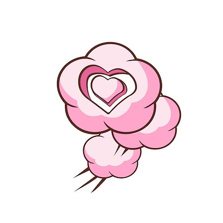 simsearch:400-04789565,k - Three Heart Shaped Clouds Flat Outlined Pink Cartoon Girly Style Icon On White Background Stockbilder - Microstock & Abonnement, Bildnummer: 400-08556406