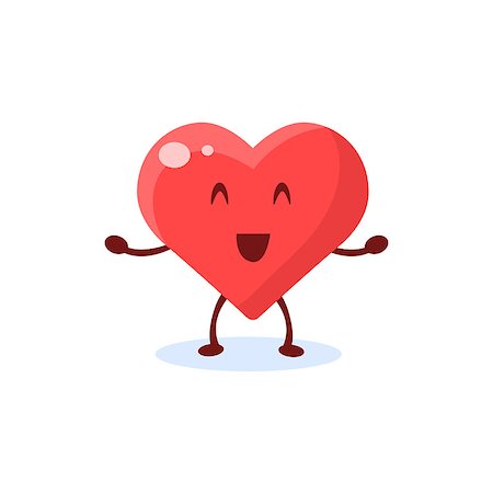 Heart Primitive Style Cartoon Character In Flat Childish Vector Design Illustration Isolated On White Background Stock Photo - Budget Royalty-Free & Subscription, Code: 400-08556400