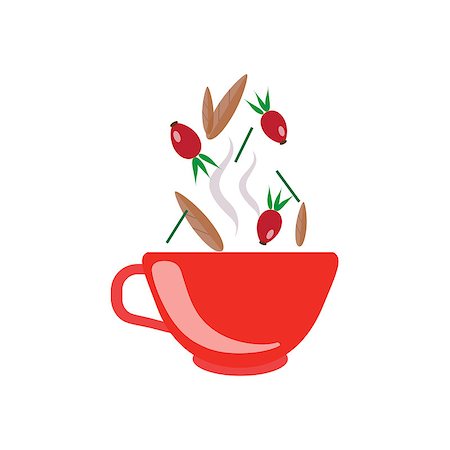 Hibiscus Tea In Red Cup Flat Bright Color Simplified Vector Drawing On White Background Photographie de stock - Aubaine LD & Abonnement, Code: 400-08556422