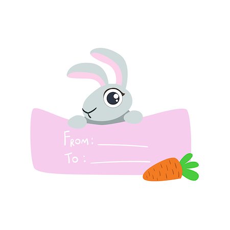 simsearch:400-08555680,k - Rabbit With The Template For The Message Cute Childish Colorful Flat Vector Illustration On White Background Stock Photo - Budget Royalty-Free & Subscription, Code: 400-08556456