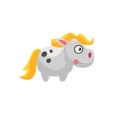 simsearch:400-08556550,k - White Horse Simplified Cute Illustration In Childish Colorful Flat Vector Design Isolated On White Background Fotografie stock - Microstock e Abbonamento, Codice: 400-08556538