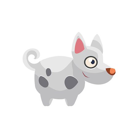 simsearch:400-08556550,k - Hound Simplified Cute Illustration In Childish Colorful Flat Vector Design Isolated On White Background Fotografie stock - Microstock e Abbonamento, Codice: 400-08556539