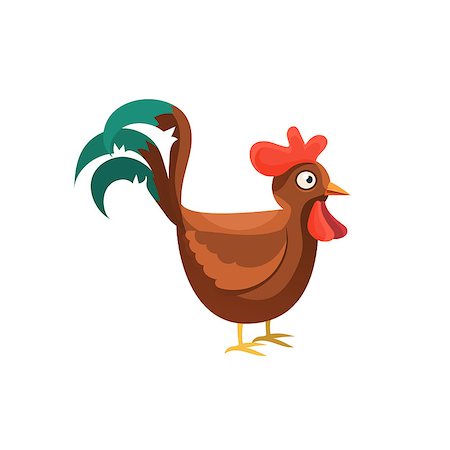 simsearch:400-08556550,k - Rooster Simplified Cute Illustration In Childish Colorful Flat Vector Design Isolated On White Background Fotografie stock - Microstock e Abbonamento, Codice: 400-08556540