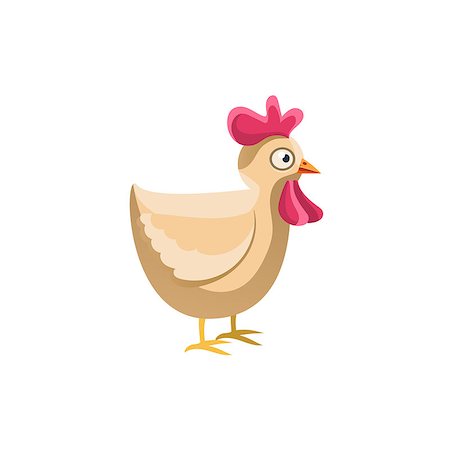 simsearch:400-08556550,k - Adult Chicken Simplified Cute Illustration In Childish Colorful Flat Vector Design Isolated On White Background Fotografie stock - Microstock e Abbonamento, Codice: 400-08556551