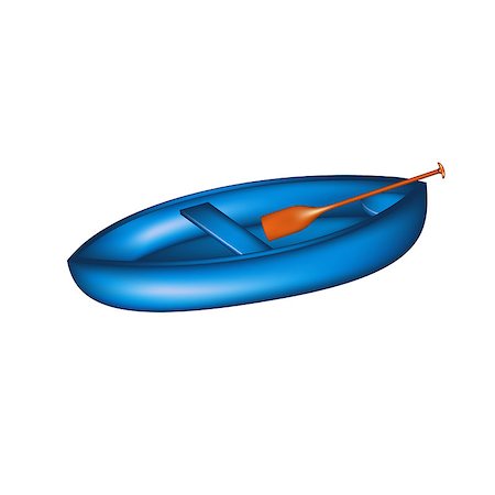 Wooden canoe in blue design with paddle on white background Foto de stock - Super Valor sin royalties y Suscripción, Código: 400-08556623