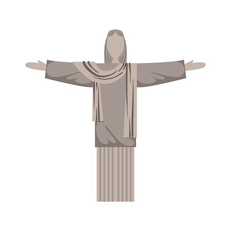 simsearch:400-08556829,k - Jesus Christ Statue In Brazil  Flat Isolated Colorful Vector Design Illustration On White Background Photographie de stock - Aubaine LD & Abonnement, Code: 400-08556822