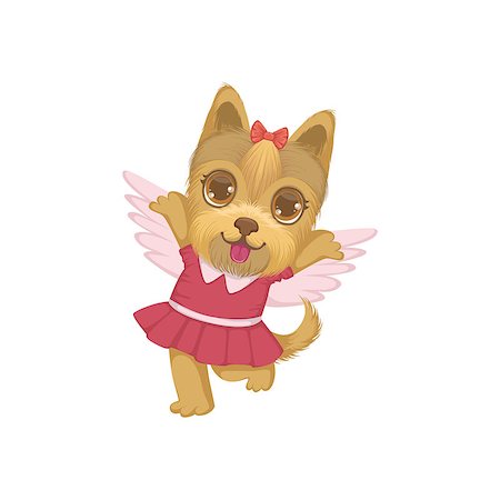 simsearch:400-08557140,k - Puppy With The Wings Colorful Illustration In Cute Girly Cartoon Style Isolated On White Background Stockbilder - Microstock & Abonnement, Bildnummer: 400-08556862