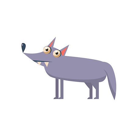 simsearch:400-08777732,k - Wolf Simplified Cute Illustration In Childish Flat Vector Design Isolated On White Background Stock Photo - Budget Royalty-Free & Subscription, Code: 400-08556885