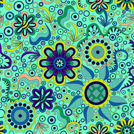 simsearch:400-08752377,k - Abstract Seamless Background with Symbolical Colorful Patterns and Floral Ornaments. Vector Stockbilder - Microstock & Abonnement, Bildnummer: 400-08556939