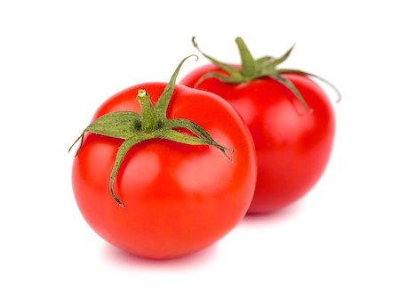 simsearch:400-05147624,k - Two red ripe tomato isolated on white background Foto de stock - Super Valor sin royalties y Suscripción, Código: 400-08556979