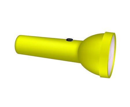 simsearch:400-08187651,k - Flashlight in yellow design on white background Fotografie stock - Microstock e Abbonamento, Codice: 400-08557036