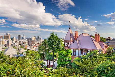 Kobe, Japan skyline from the historic Kitano District. Photographie de stock - Aubaine LD & Abonnement, Code: 400-08557030