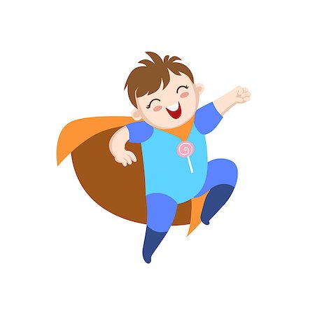 simsearch:400-08557140,k - Baby Dressed As Superhero With Orange Cape Funny And Adorable Flat Isolated Vector Design Illustration On White Background Stockbilder - Microstock & Abonnement, Bildnummer: 400-08557125