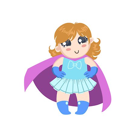 Girl Dressed As Superhero With Pink Cape Funny And Adorable Flat Isolated Vector Design Illustration On White Background Stock Photo - Budget Royalty-Free & Subscription, Code: 400-08557136