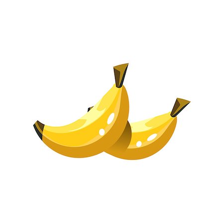 simsearch:400-08554549,k - Banana Bright Color Simple Illustration In Flat Vector Cartoon Design Isolated On White Background Fotografie stock - Microstock e Abbonamento, Codice: 400-08557152