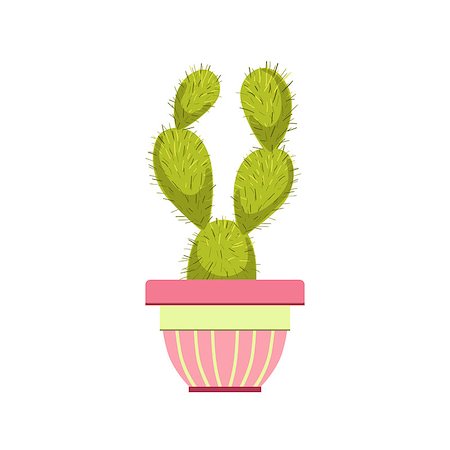 pink spiky flower - Cactus In Pink Pot Flat Cartoon Childish Style  Vector Icon Isolated On White Background Stock Photo - Budget Royalty-Free & Subscription, Code: 400-08557204