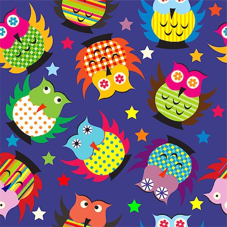 simsearch:400-08557267,k - Owls in the nighttime seamless background Stock Photo - Budget Royalty-Free & Subscription, Code: 400-08557267