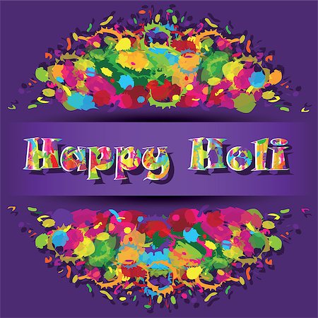 simsearch:400-08833647,k - Abstract for Happy Holi colorful background. Vector illustration. Photographie de stock - Aubaine LD & Abonnement, Code: 400-08550817