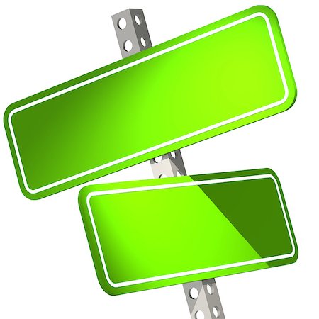 simsearch:400-07677344,k - Green two road sign isolated image with hi-res rendered artwork that could be used for any graphic design. Stock Photo - Budget Royalty-Free & Subscription, Code: 400-08550871