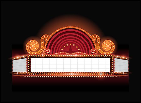 Brightly theater glowing retro cinema neon sign Stock Photo - Budget Royalty-Free & Subscription, Code: 400-08550904