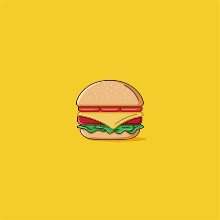 Cheese burger illustration Stock Photo - Budget Royalty-Free & Subscription, Code: 400-08550909