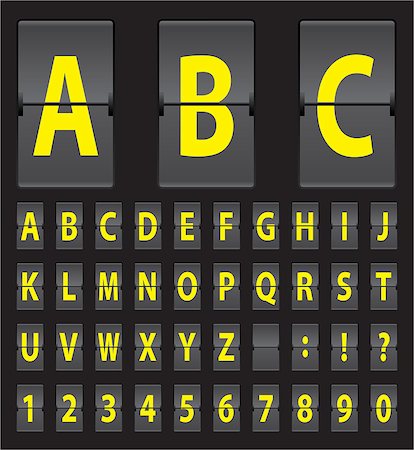 yellow vector alphabet of black mechanical panel Stock Photo - Budget Royalty-Free & Subscription, Code: 400-08550903