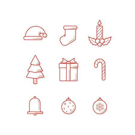 simsearch:400-09084472,k - Set of christmas icons illustration Stock Photo - Budget Royalty-Free & Subscription, Code: 400-08550913