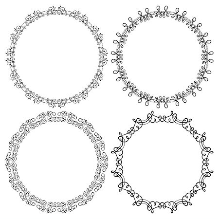 simsearch:400-08223868,k - Vector set of round elegant frames on a white background Foto de stock - Super Valor sin royalties y Suscripción, Código: 400-08551064