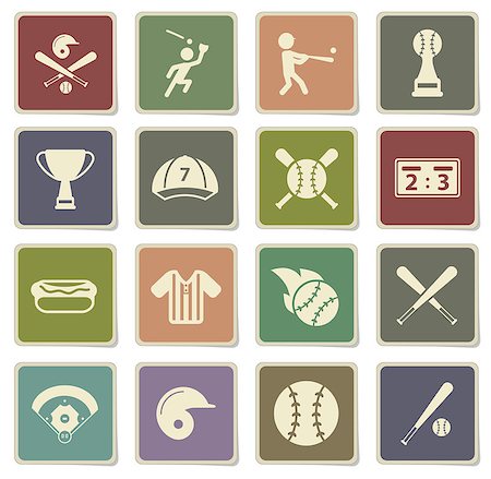simsearch:400-08047261,k - Baseball  vector icons for web sites and user interface Photographie de stock - Aubaine LD & Abonnement, Code: 400-08551189