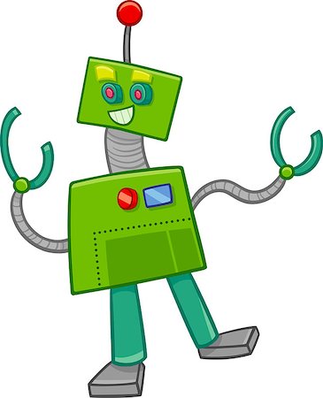 simsearch:400-07052452,k - Cartoon Illustration of Robot or Droid Fantasy Character Stockbilder - Microstock & Abonnement, Bildnummer: 400-08551284