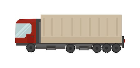 simsearch:400-08319131,k - Cargo truck vector illustration. Cargo truck isolated on white background. Cargo truck vector icon illustration. Cargo truck isolated vector. Cargo truck silhouette Stock Photo - Budget Royalty-Free & Subscription, Code: 400-08551320