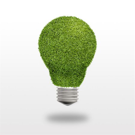 simsearch:400-07464142,k - A light bulb with grass instead of glass on a white background Foto de stock - Super Valor sin royalties y Suscripción, Código: 400-08551399