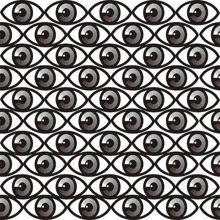 simsearch:400-08403491,k - Black and white seamless pattern with stylized eyes Foto de stock - Super Valor sin royalties y Suscripción, Código: 400-08551519