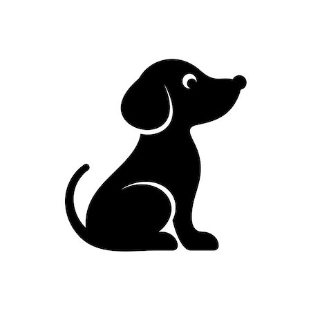 simsearch:400-08920017,k - Cute black vector dog icon isolated on white Stockbilder - Microstock & Abonnement, Bildnummer: 400-08551717