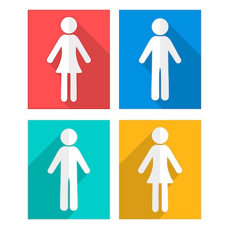 simsearch:400-05131090,k - Man and woman long shadow design colorful icons Stock Photo - Budget Royalty-Free & Subscription, Code: 400-08551719