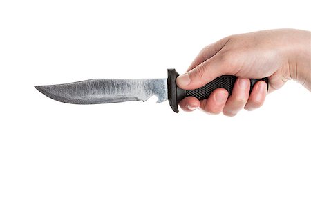 simsearch:400-07779478,k - Knife in hand isolated on a white background Stock Photo - Budget Royalty-Free & Subscription, Code: 400-08551883