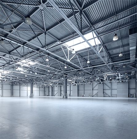 Interior of empty warehouse Photographie de stock - Aubaine LD & Abonnement, Code: 400-08552018