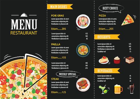 vector restaurant cafe menu template flat design Stock Photo - Budget Royalty-Free & Subscription, Code: 400-08552153