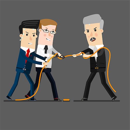 egor_zaharov (artist) - powerful and successful businessman competing with group of businessmen in a tug of war battle, for leadership or business competition concept design. Business concept cartoon vector illustration Fotografie stock - Microstock e Abbonamento, Codice: 400-08552188