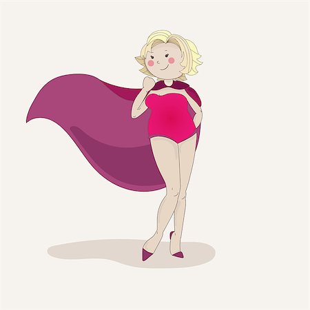 simsearch:400-06759907,k - Woman super hero in pink cape smiling and happy blonde Foto de stock - Super Valor sin royalties y Suscripción, Código: 400-08552219