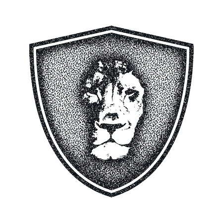 Lion face logo emblem. Vector Vintage Design Element. Stock Photo - Budget Royalty-Free & Subscription, Code: 400-08552225